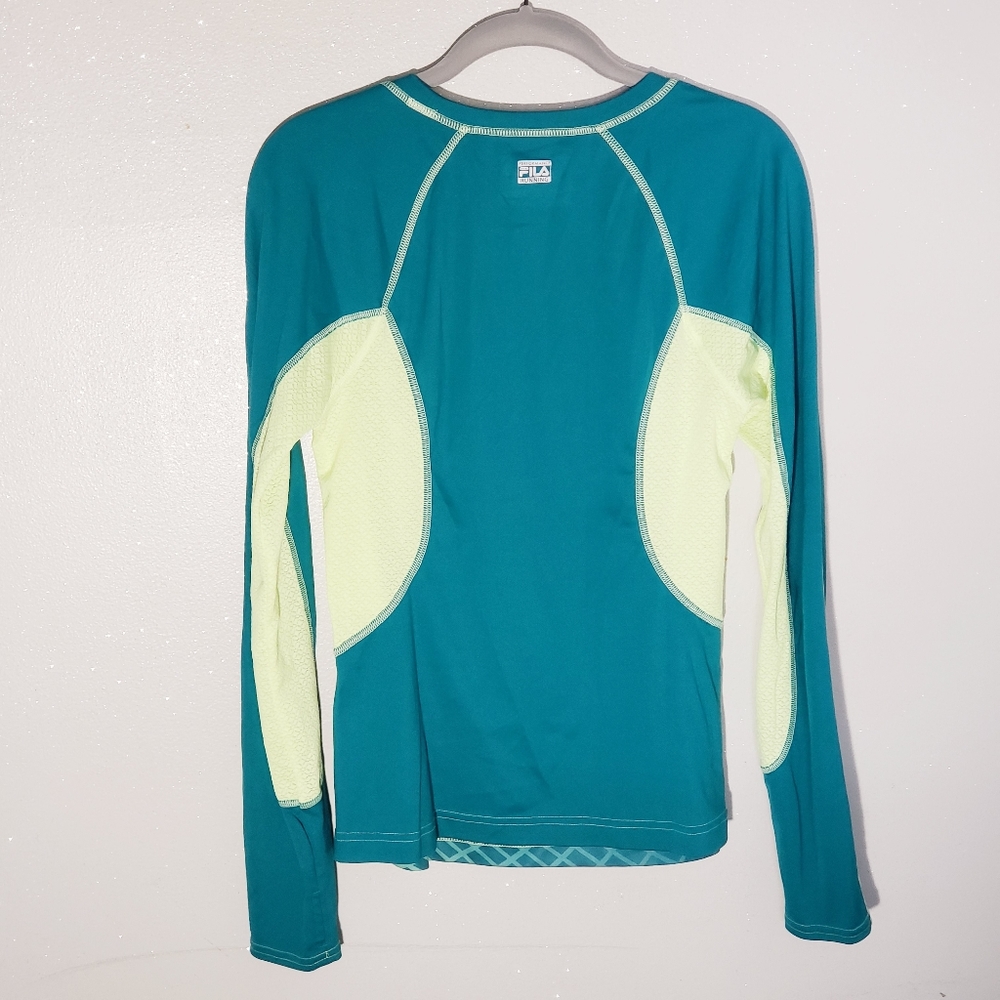 Fila Sport Womens Running Pullover Top Shirt Teal - Picture 2 of 4